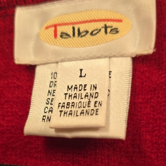Wool Talbots Red Women's Sweater Cardigan - Picture 2 of 13